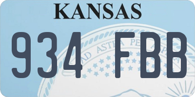 KS license plate 934FBB