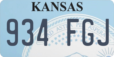 KS license plate 934FGJ
