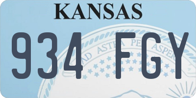 KS license plate 934FGY