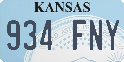 KS license plate 934FNY