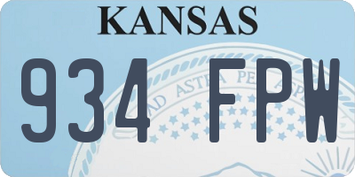 KS license plate 934FPW