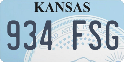 KS license plate 934FSG
