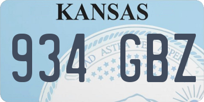KS license plate 934GBZ