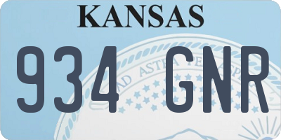 KS license plate 934GNR