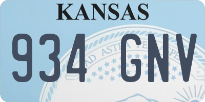 KS license plate 934GNV