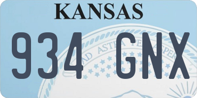 KS license plate 934GNX