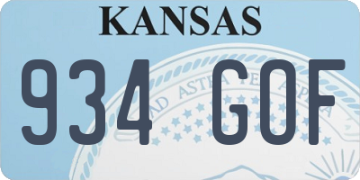 KS license plate 934GOF