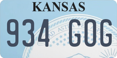 KS license plate 934GOG