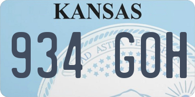 KS license plate 934GOH