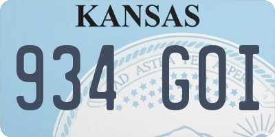 KS license plate 934GOI