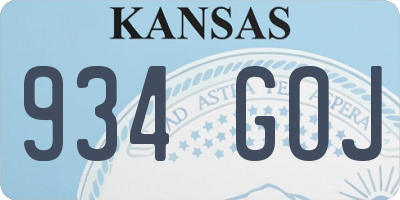 KS license plate 934GOJ