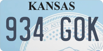 KS license plate 934GOK