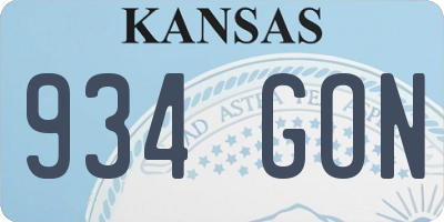 KS license plate 934GON