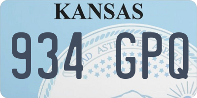 KS license plate 934GPQ