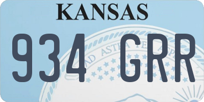 KS license plate 934GRR