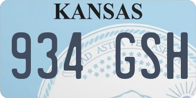 KS license plate 934GSH