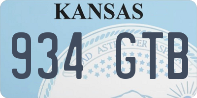 KS license plate 934GTB