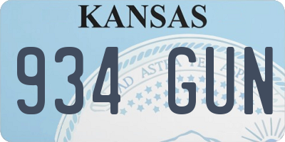KS license plate 934GUN