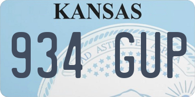 KS license plate 934GUP
