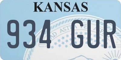 KS license plate 934GUR