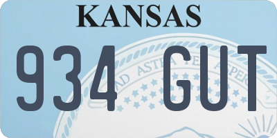 KS license plate 934GUT