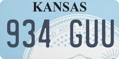 KS license plate 934GUU