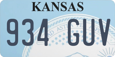 KS license plate 934GUV
