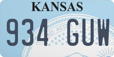 KS license plate 934GUW