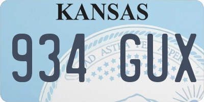 KS license plate 934GUX