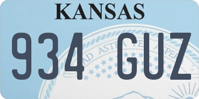 KS license plate 934GUZ