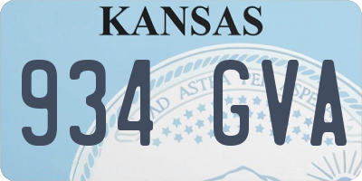 KS license plate 934GVA