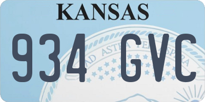 KS license plate 934GVC