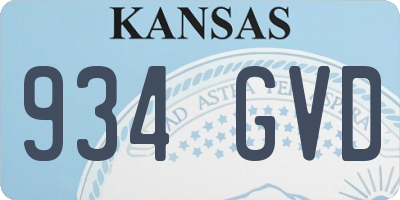 KS license plate 934GVD