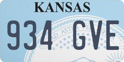 KS license plate 934GVE