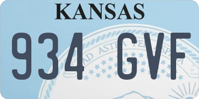 KS license plate 934GVF