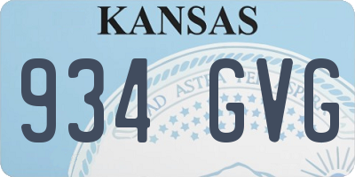 KS license plate 934GVG