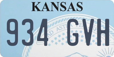 KS license plate 934GVH