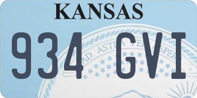 KS license plate 934GVI