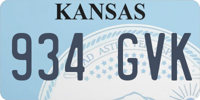 KS license plate 934GVK