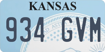 KS license plate 934GVM