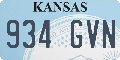 KS license plate 934GVN