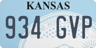 KS license plate 934GVP