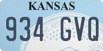 KS license plate 934GVQ