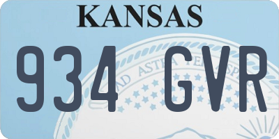 KS license plate 934GVR