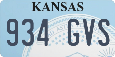 KS license plate 934GVS