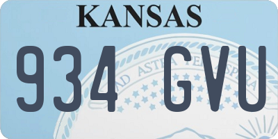 KS license plate 934GVU