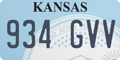 KS license plate 934GVV