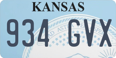 KS license plate 934GVX