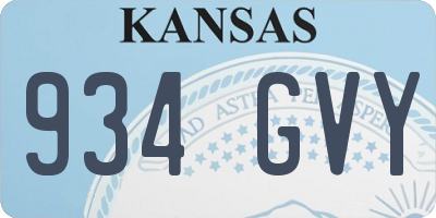 KS license plate 934GVY