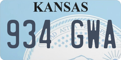 KS license plate 934GWA